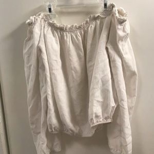 Off the shoulder white brandy Melville top